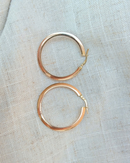 Vintage 9ct Gold Medium Hoop Earrings