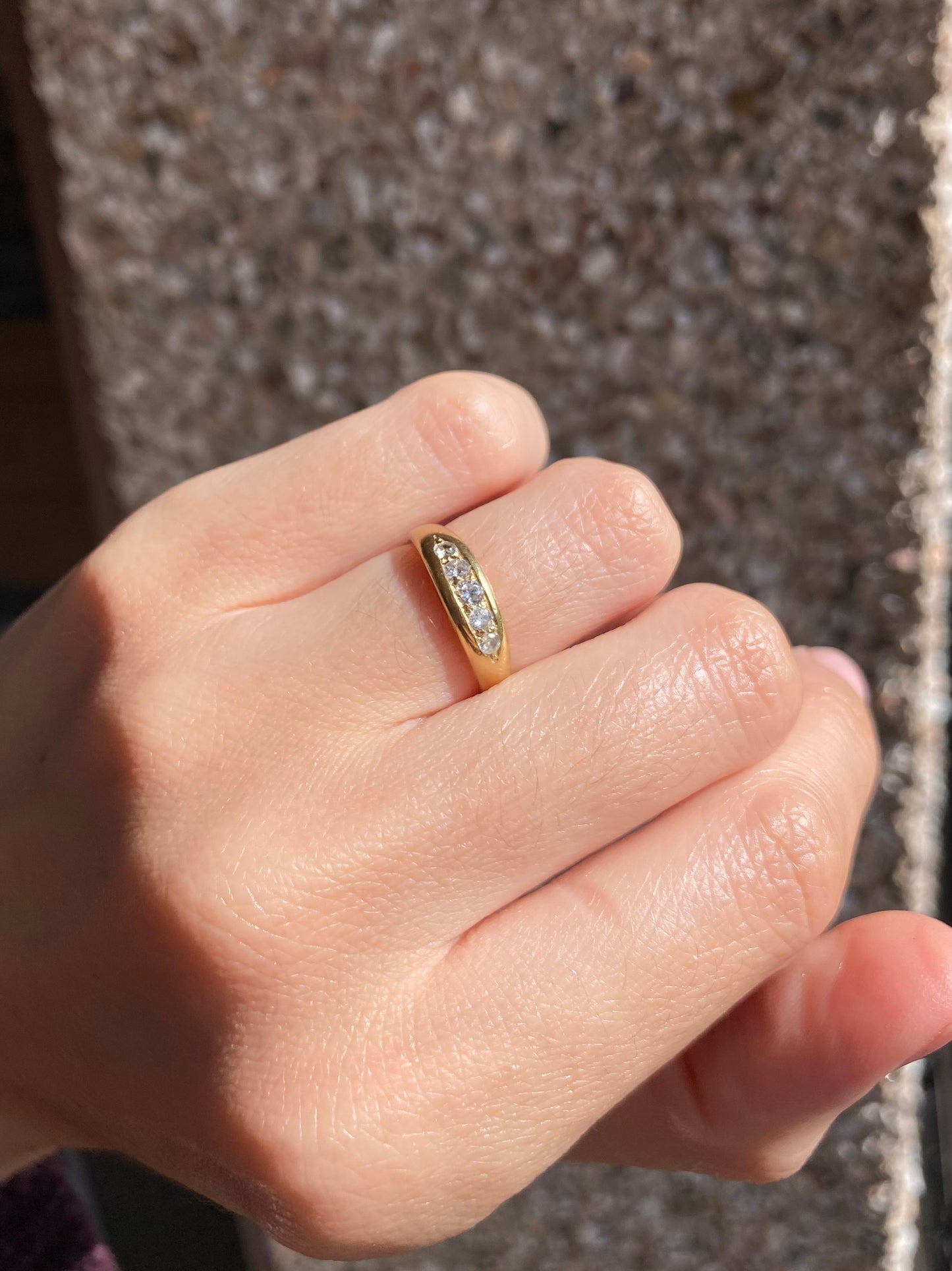 Antique 18ct Gold 5 Diamond Ring