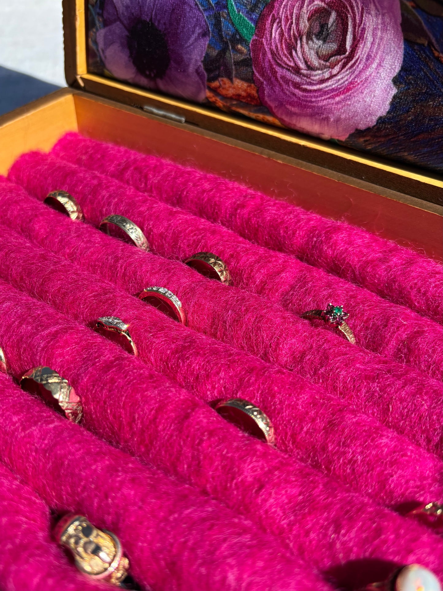 Carved Wooden Jewellery Box | Up-cycled Vintage Box
