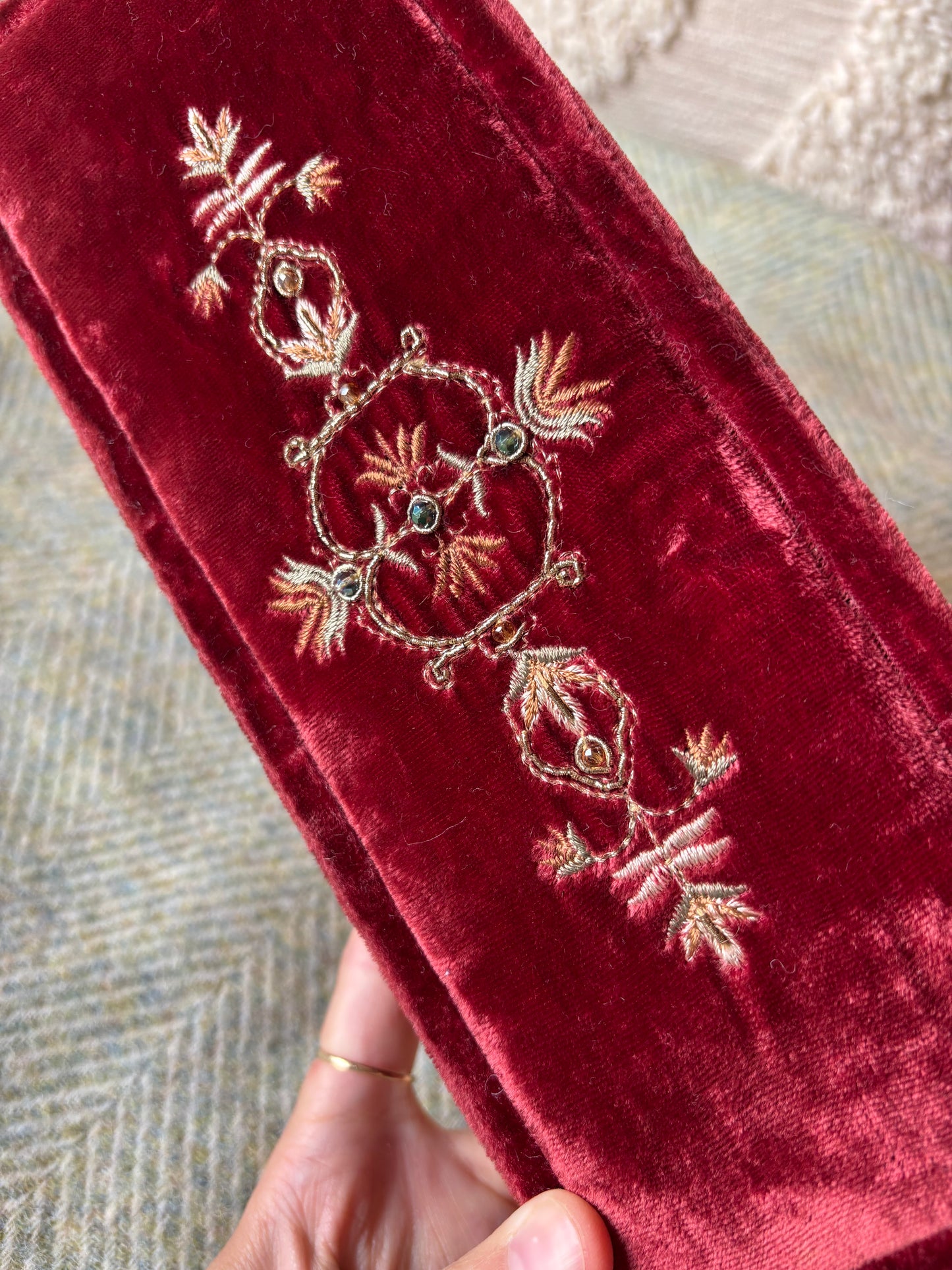 Velvet Jewellery Box | Up-cycled Vintage Box