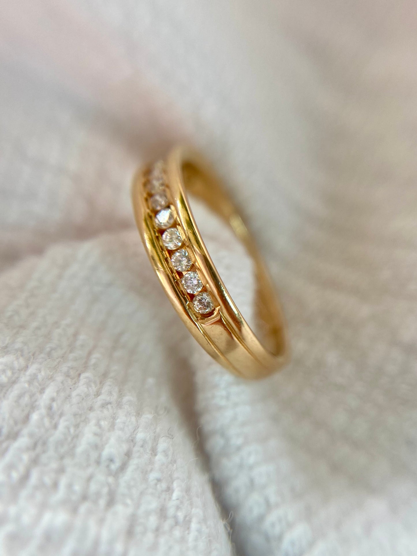 Vintage 18ct Gold Diamond Half Eternity Ring
