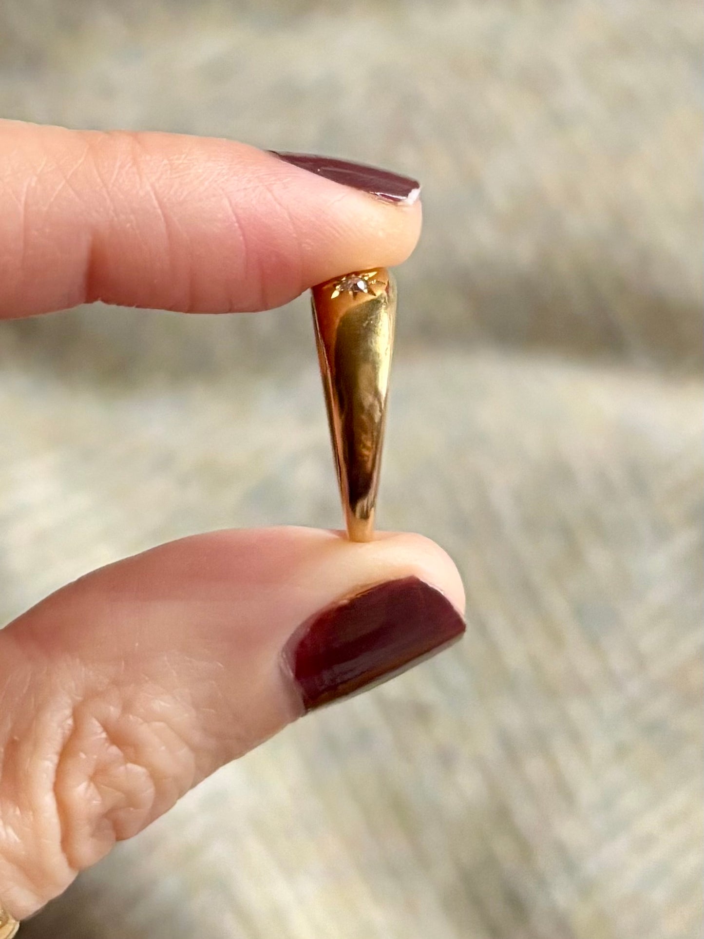 Antique 18ct Gold Diamond Starburst Trilogy Ring