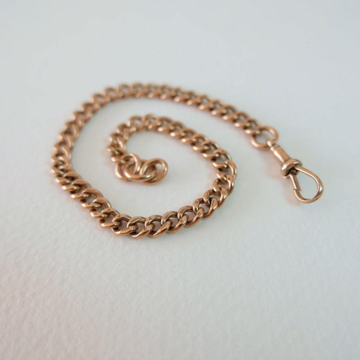 Antique 9ct Rose Gold Albert Bracelet/Chain Extender with Dog Clip