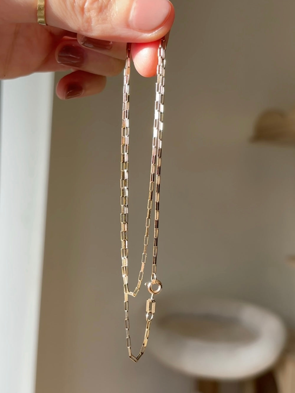 Vintage 9ct Gold Paperlink Chain - 46cm / 18 Inches