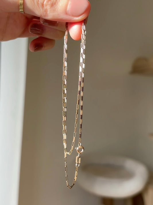 Vintage 9ct Gold Paperlink Chain - 46cm / 18 Inches