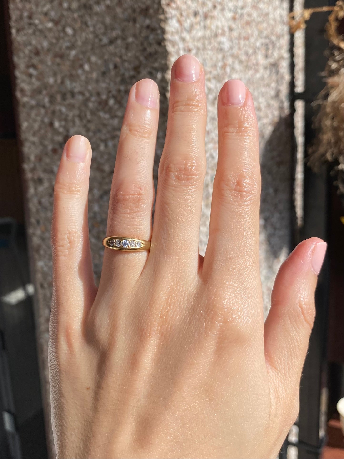 Antique 18ct Gold 5 Diamond Ring