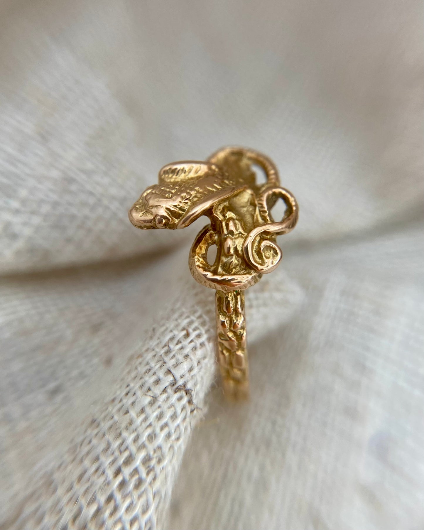 Vintage 14k Gold Cobra Ring | Snake Ring