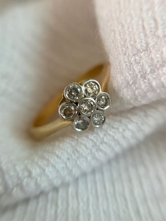Vintage 18ct + Platinum Diamond Ring