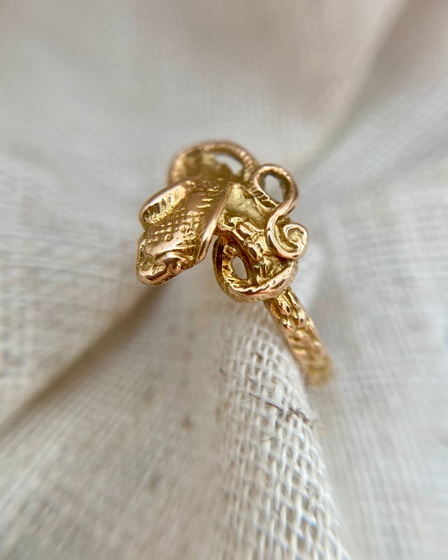 Vintage 14k Gold Cobra Ring | Snake Ring