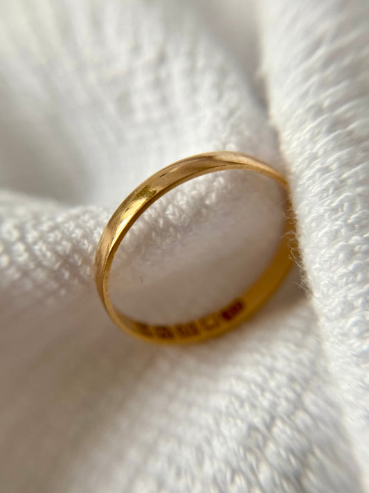 Antique 18ct Gold 2mm Plain Band