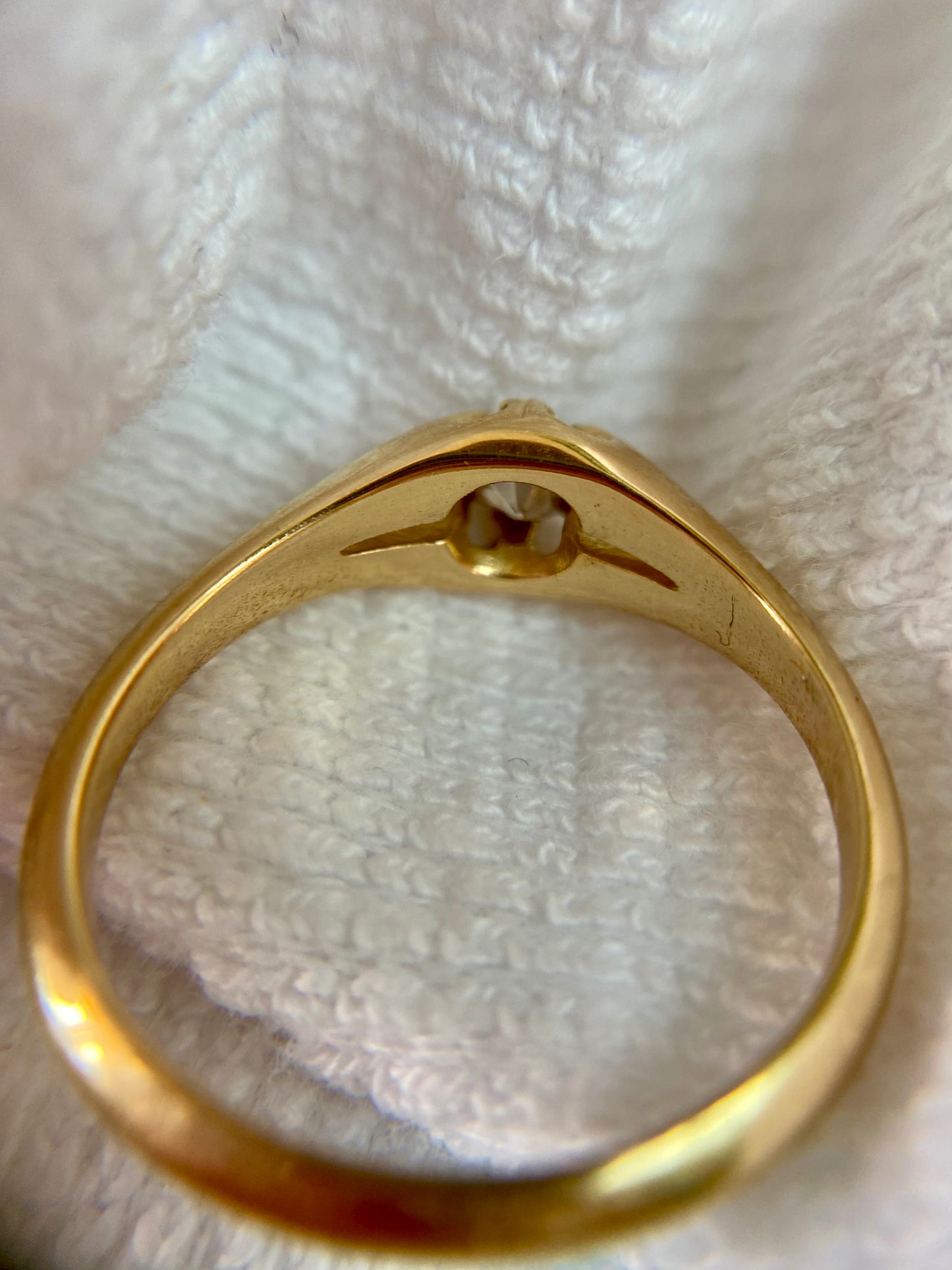 Antique 18ct Gold Old Cut Diamond Solitaire Ring
