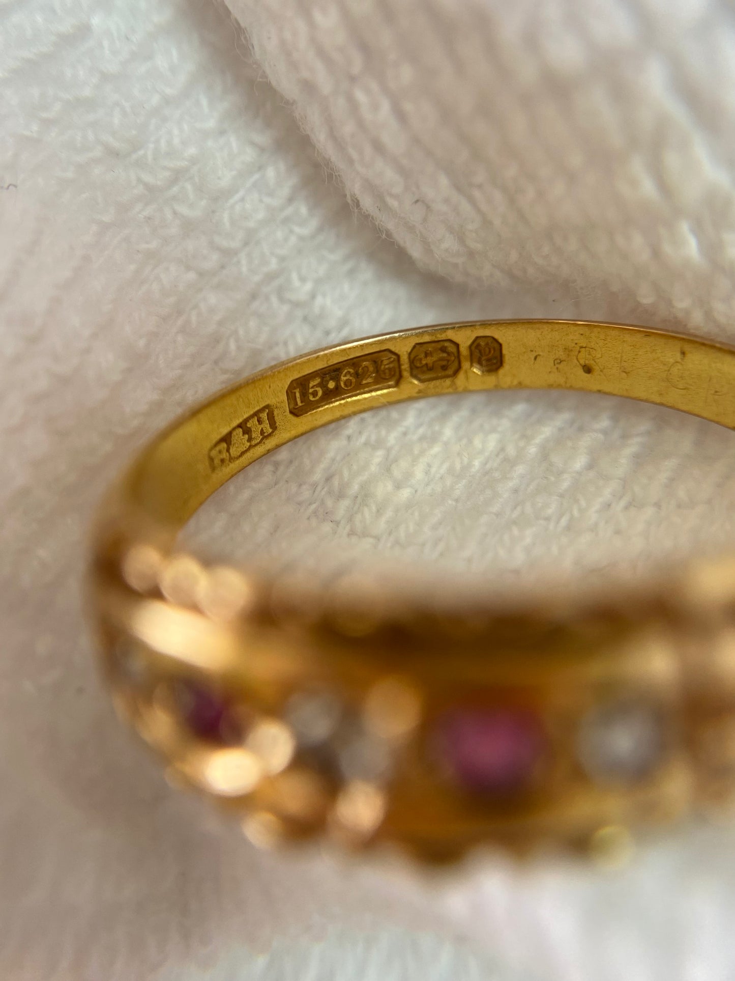 Antique 15ct Gold Ruby and Diamond Ring