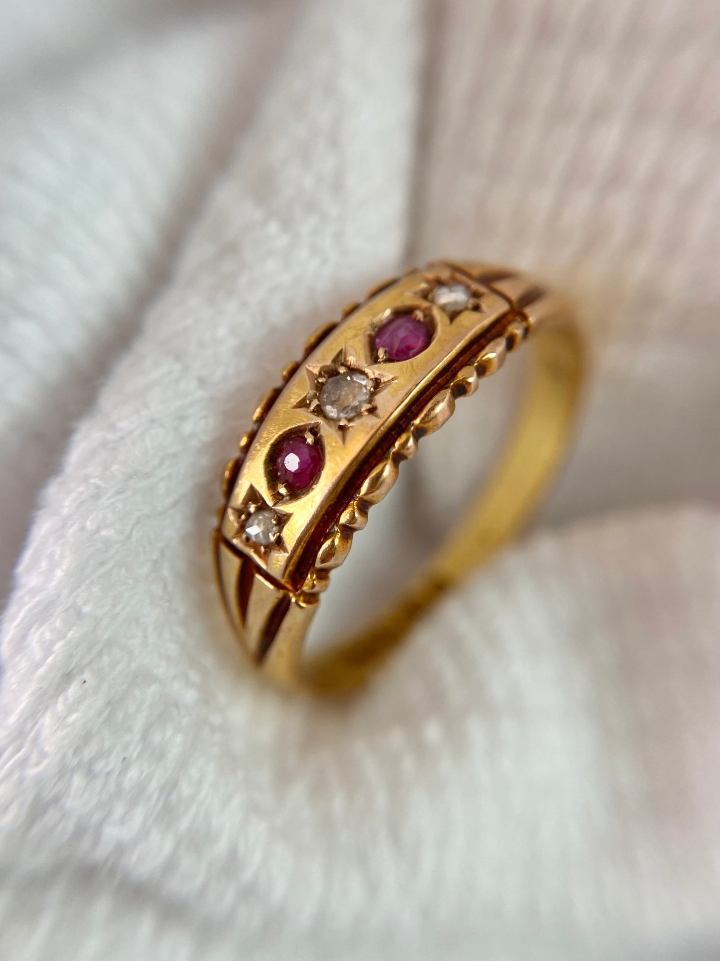 Antique 15ct Gold Ruby and Diamond Ring