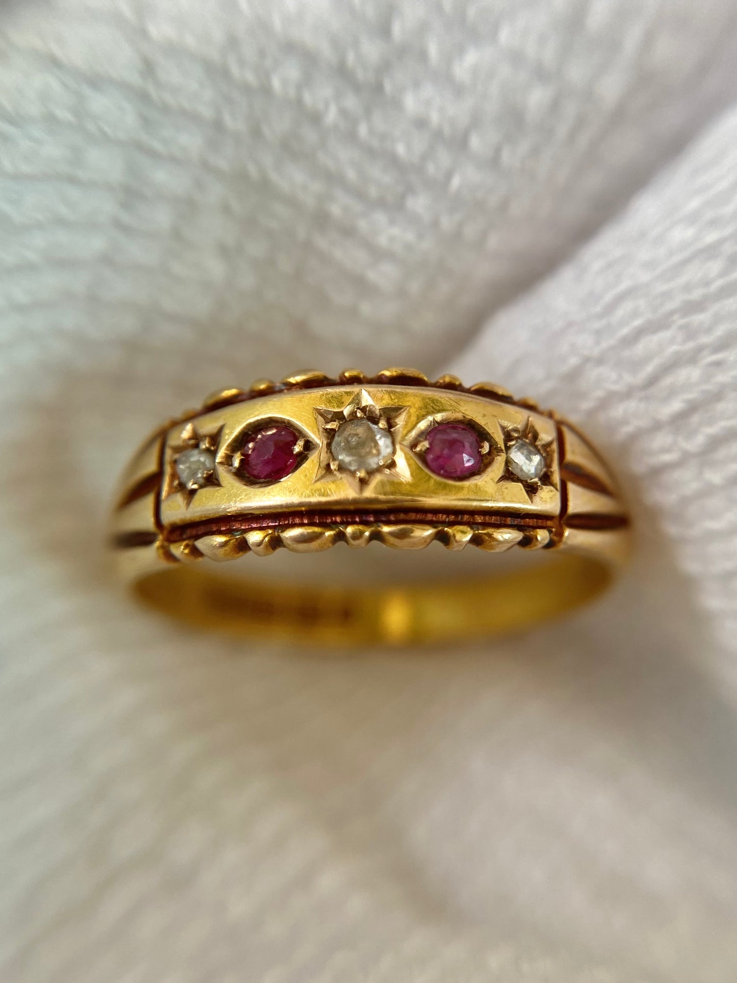 Antique 15ct Gold Ruby and Diamond Ring