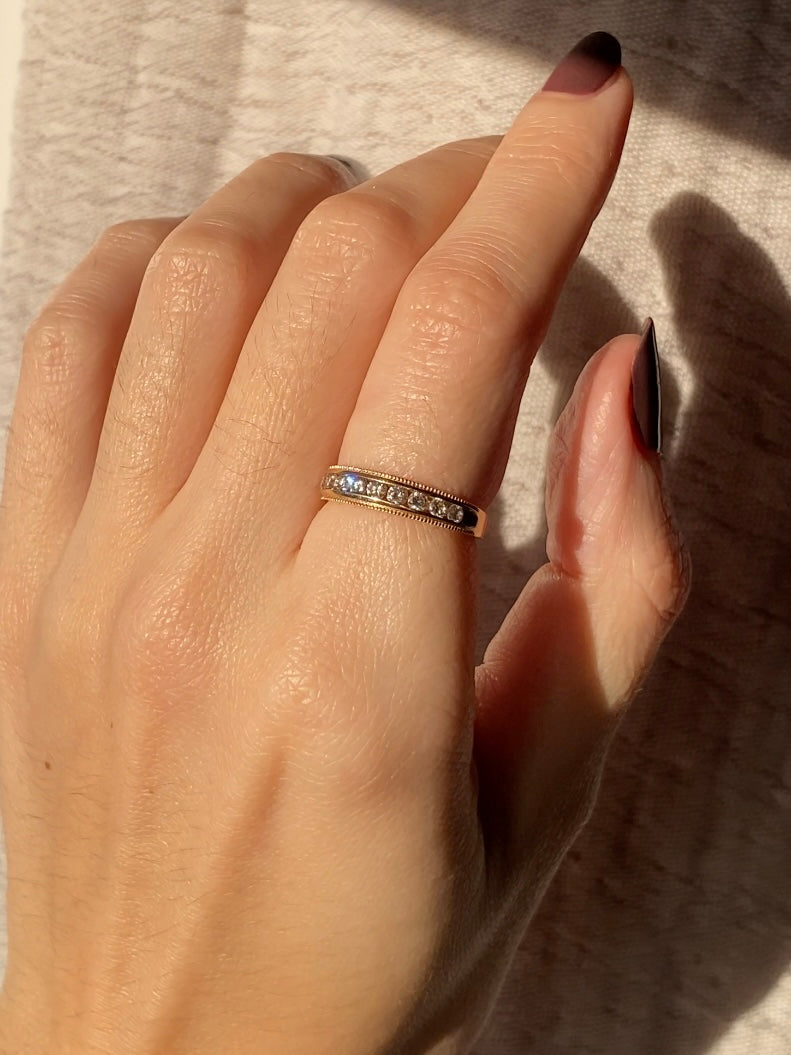 Preloved 14k Gold Diamond Half Eternity Ring