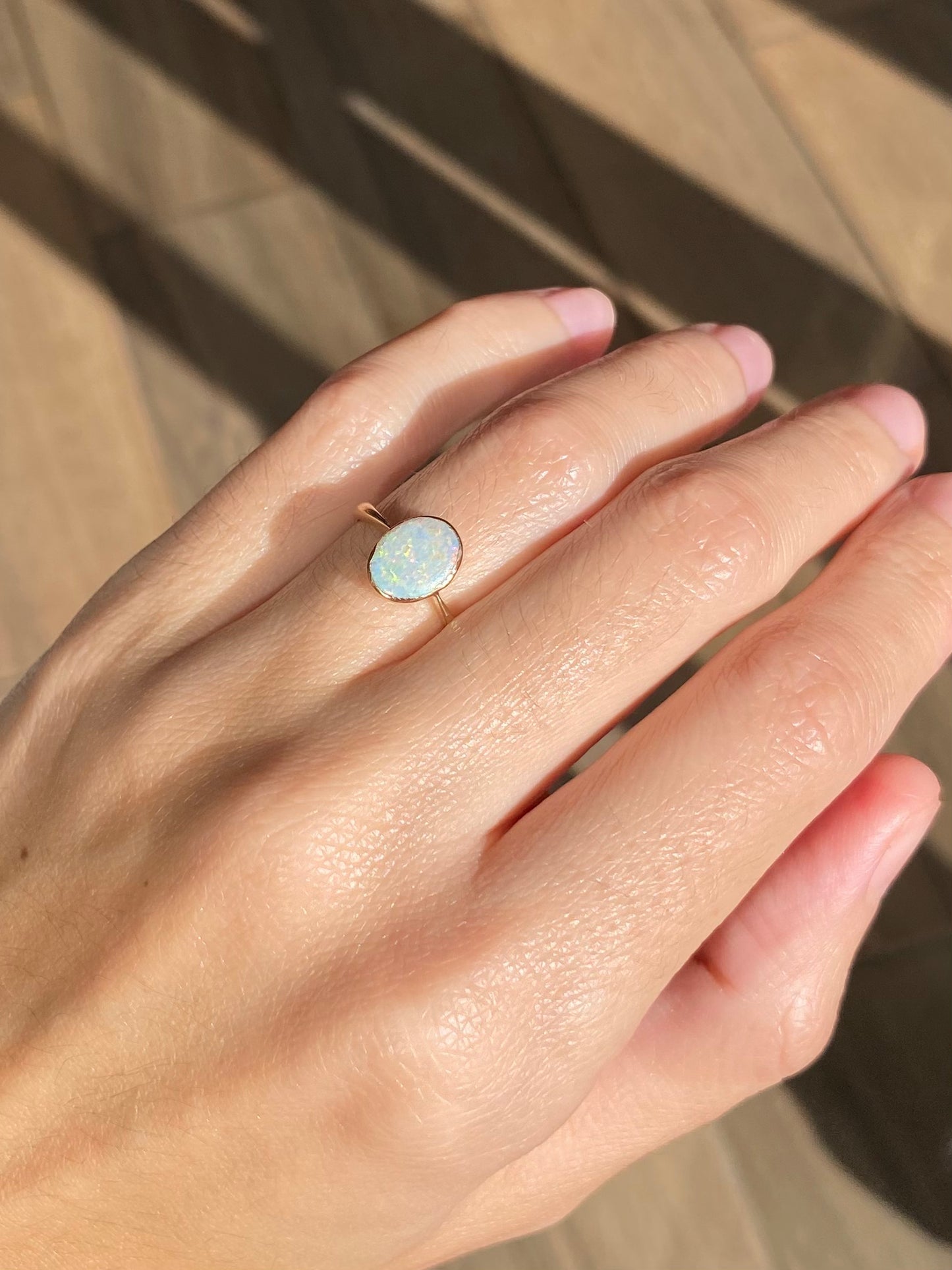Preloved 9ct Gold Opal Solitaire Ring