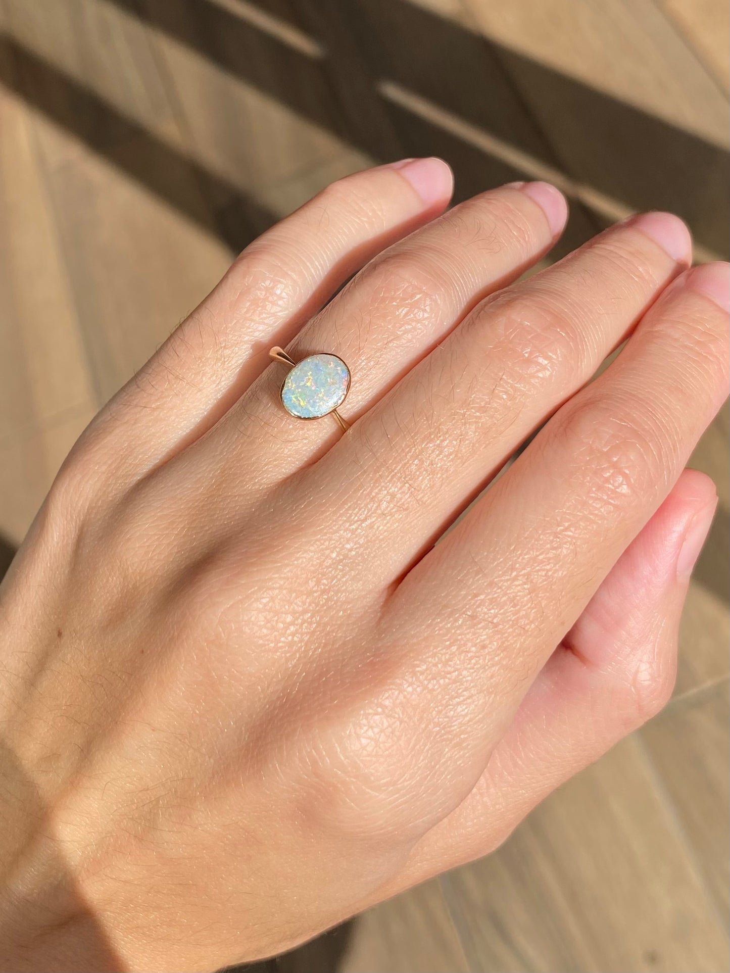 Preloved 9ct Gold Opal Solitaire Ring