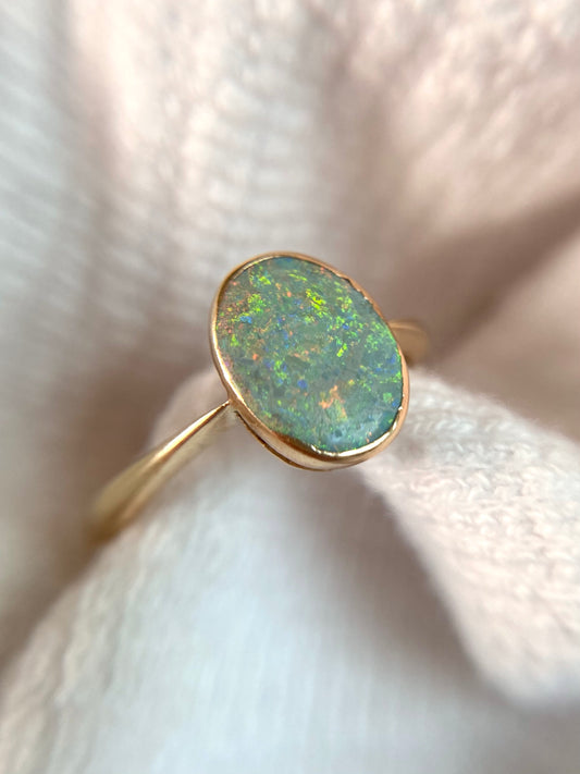 Preloved 9ct Gold Opal Solitaire Ring