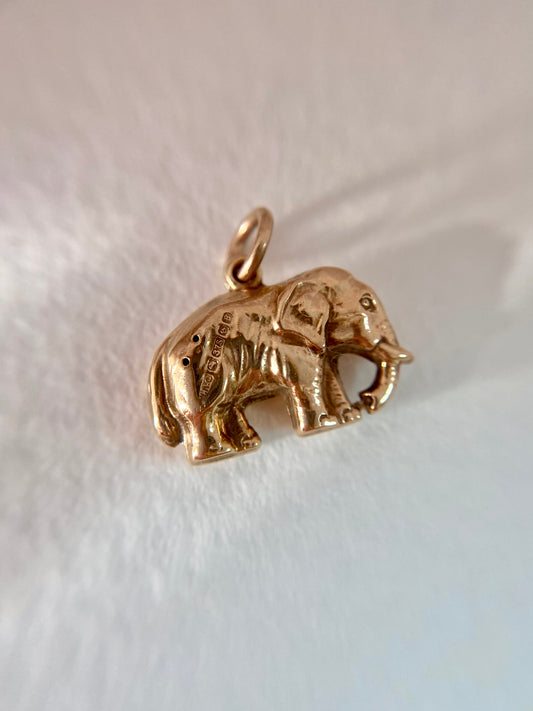 Vintage 9ct Gold Elephant Pendant