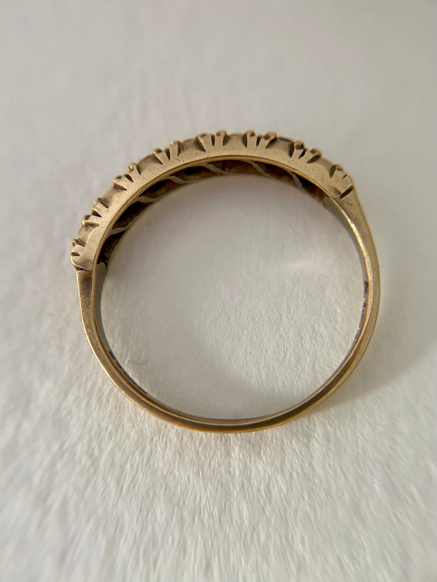 🌟 Vintage 9ct Gold Ruby Half Eternity Ring