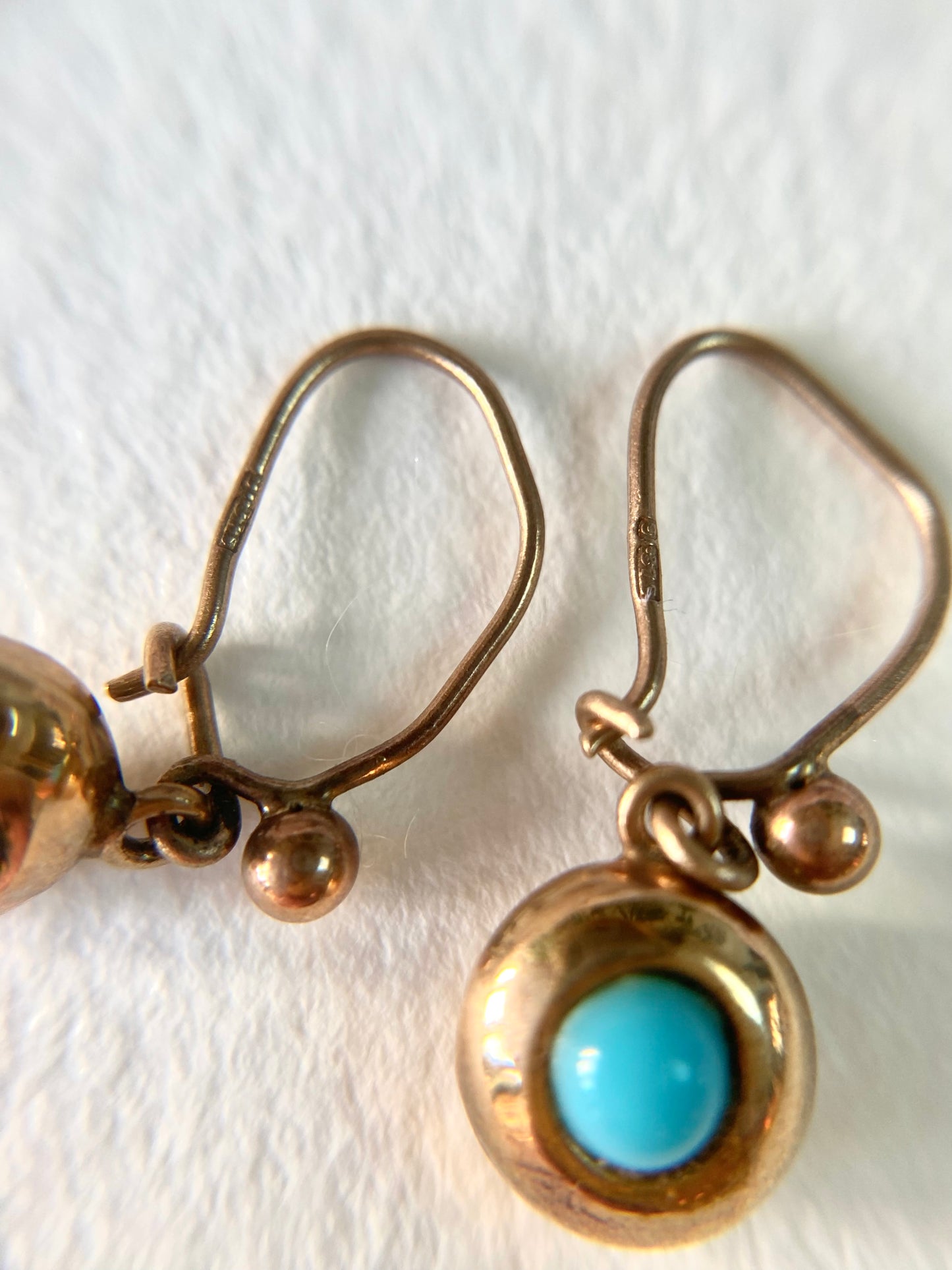 🌟 Vintage 9ct Gold Turquoise Earrings