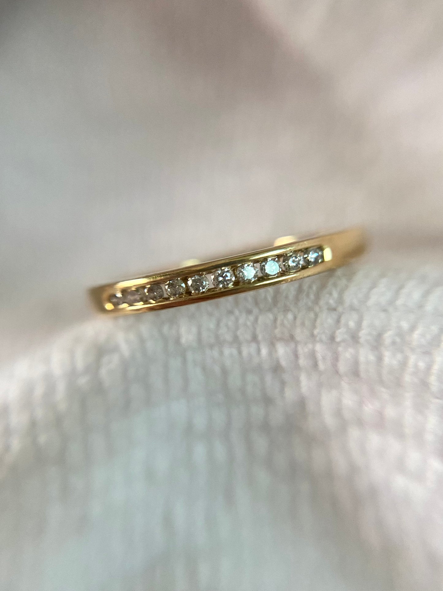 Vintage 9ct Gold Diamond Half Eternity Ring