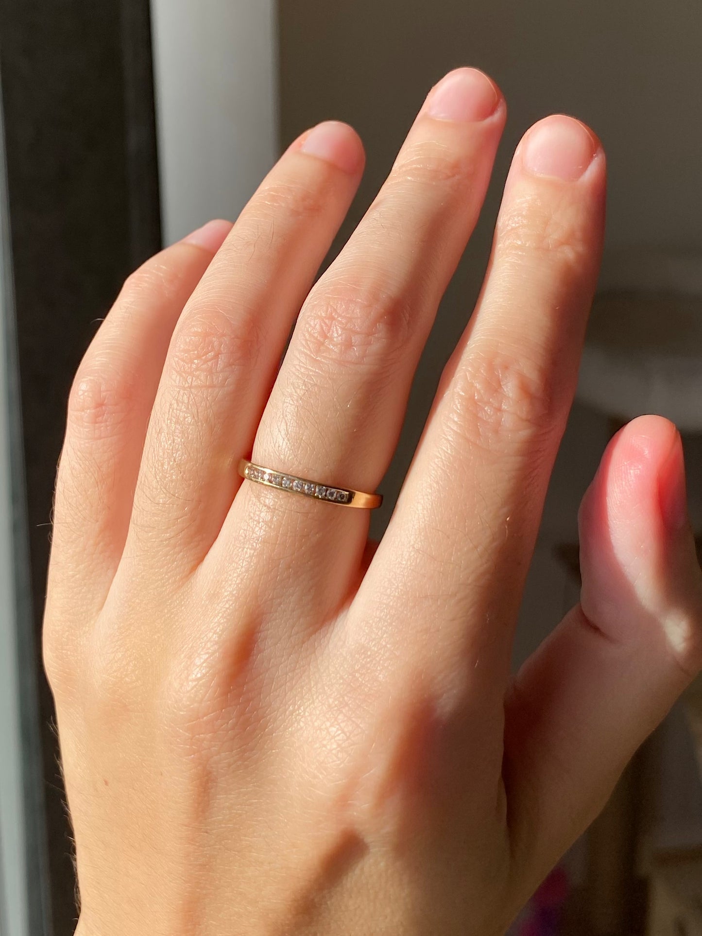 Vintage 9ct Gold Diamond Half Eternity Ring