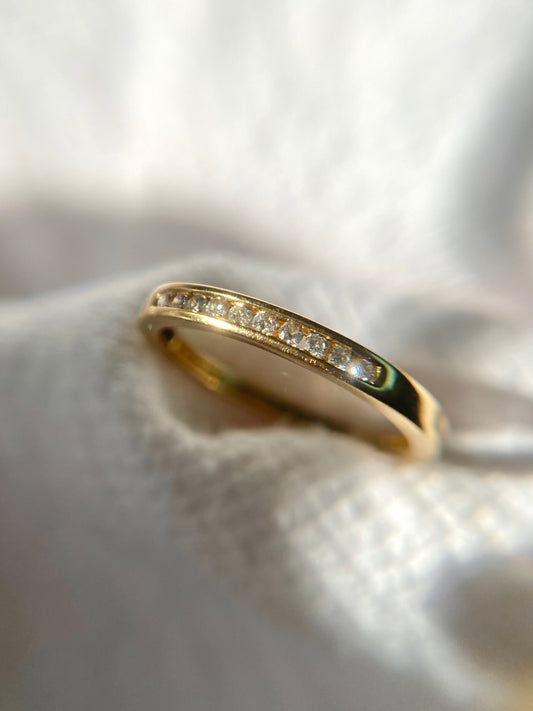 Vintage 9ct Gold Diamond Half Eternity Ring