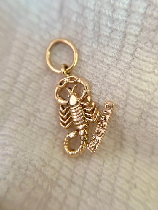 Vintage 9ct Gold Scorpio Pendant