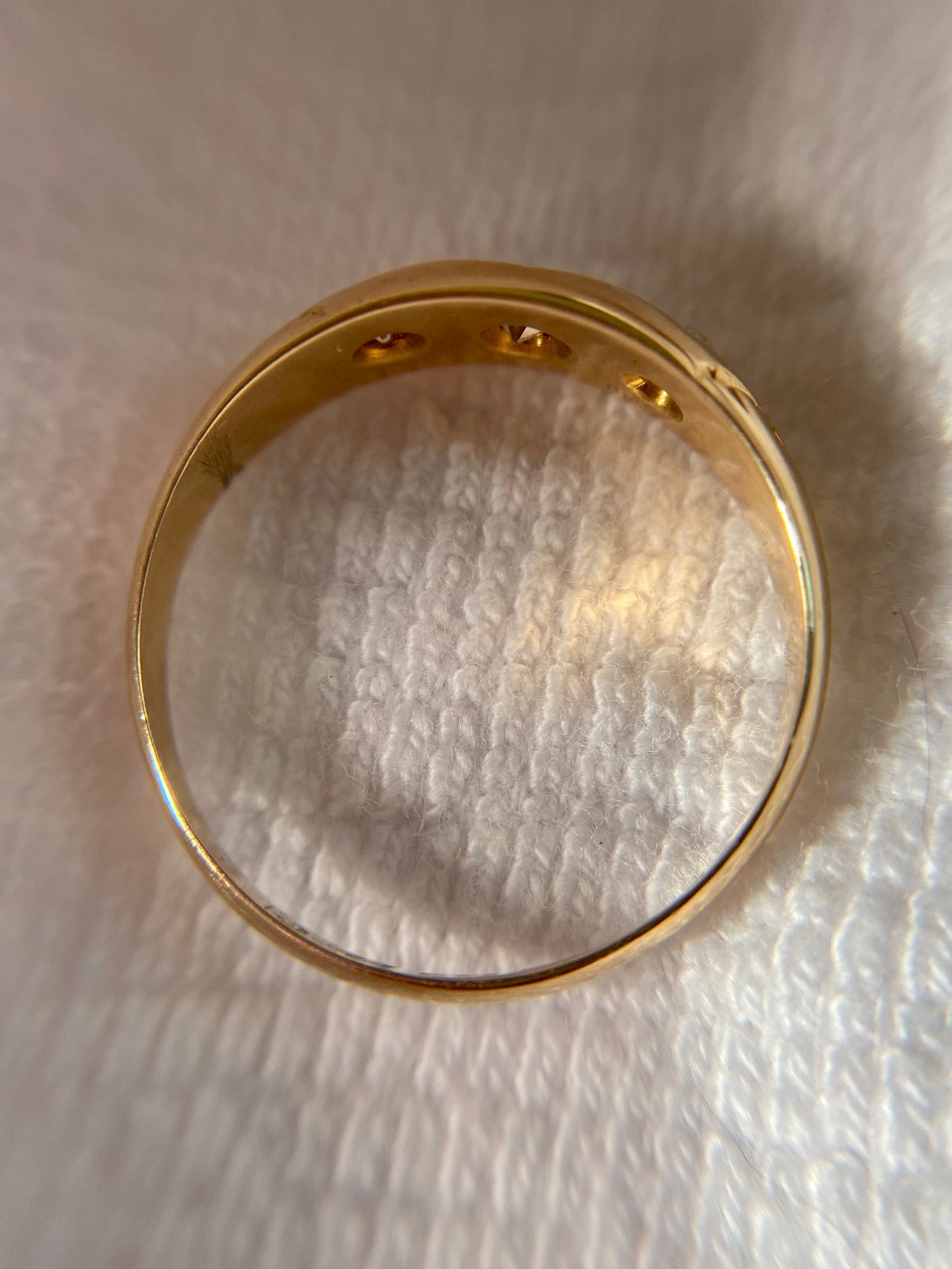 Antique 18ct Gold Diamond Starburst Trilogy Ring