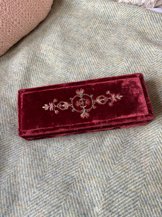 Velvet Jewellery Box | Up-cycled Vintage Box