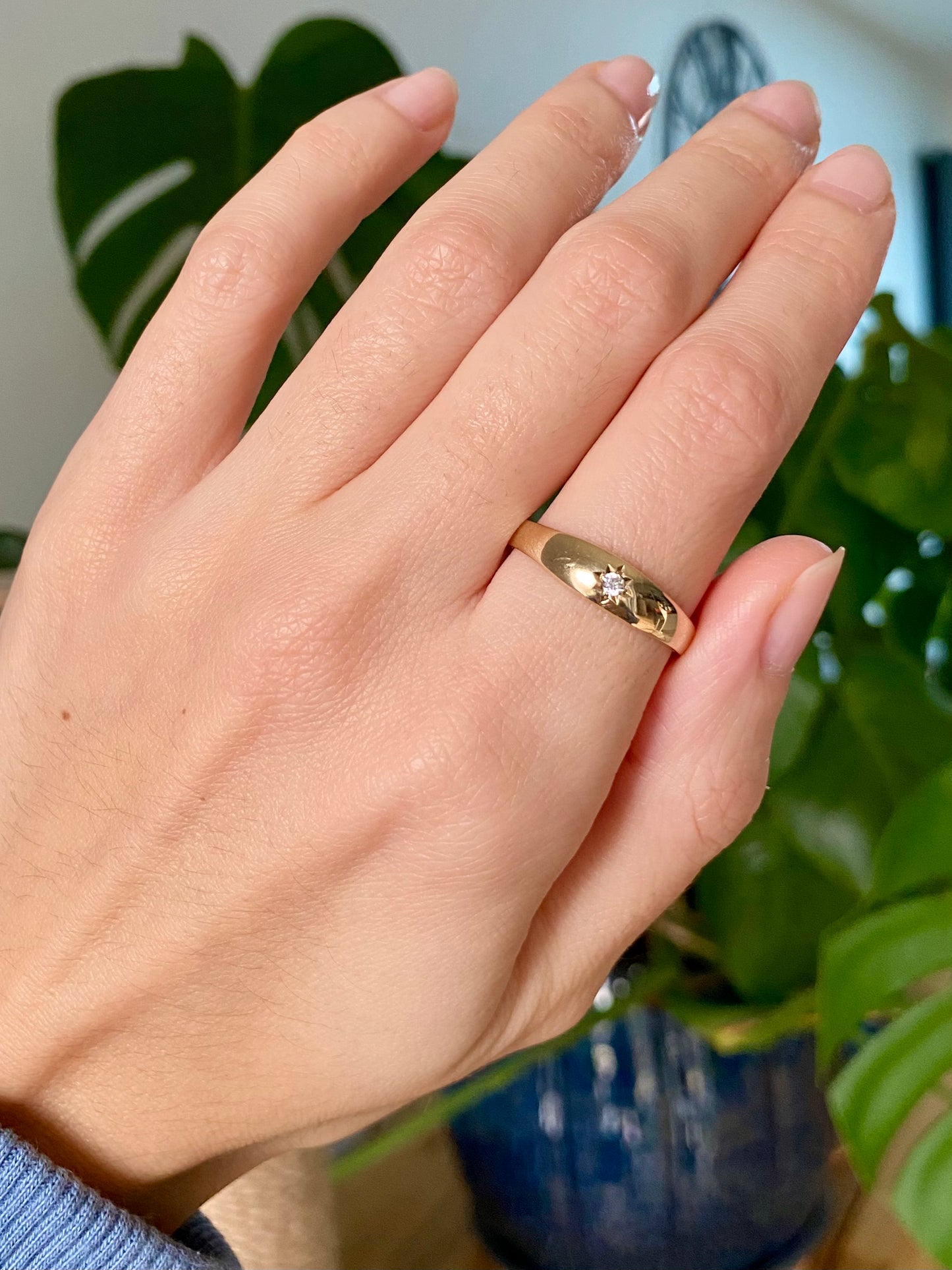 Vintage 9ct Gold Starburst Ring