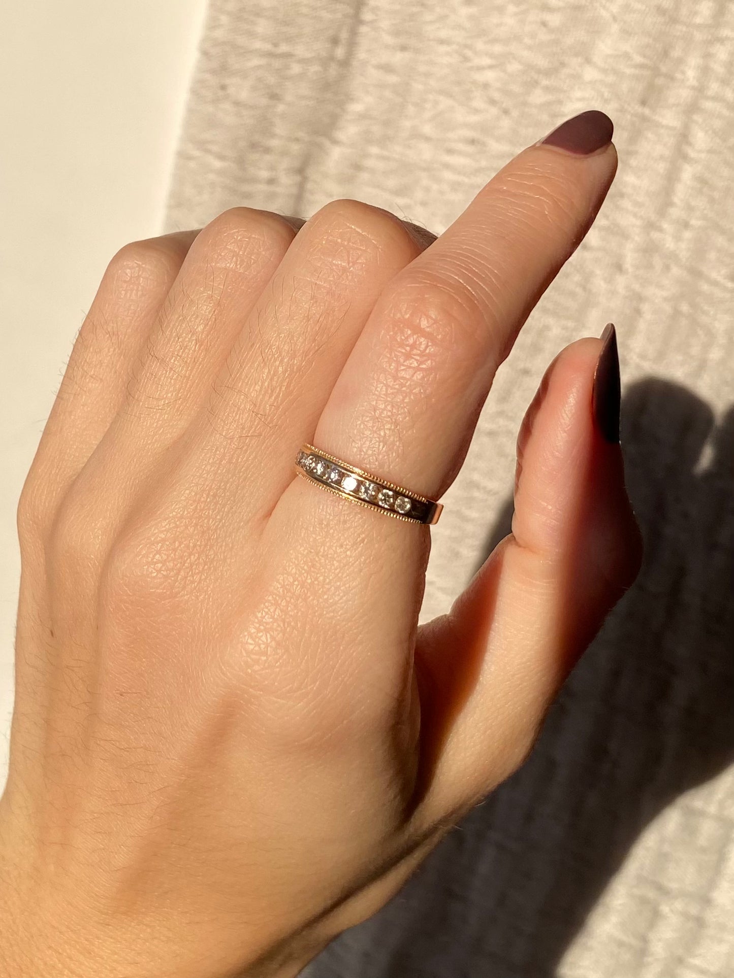 Preloved 14k Gold Diamond Half Eternity Ring