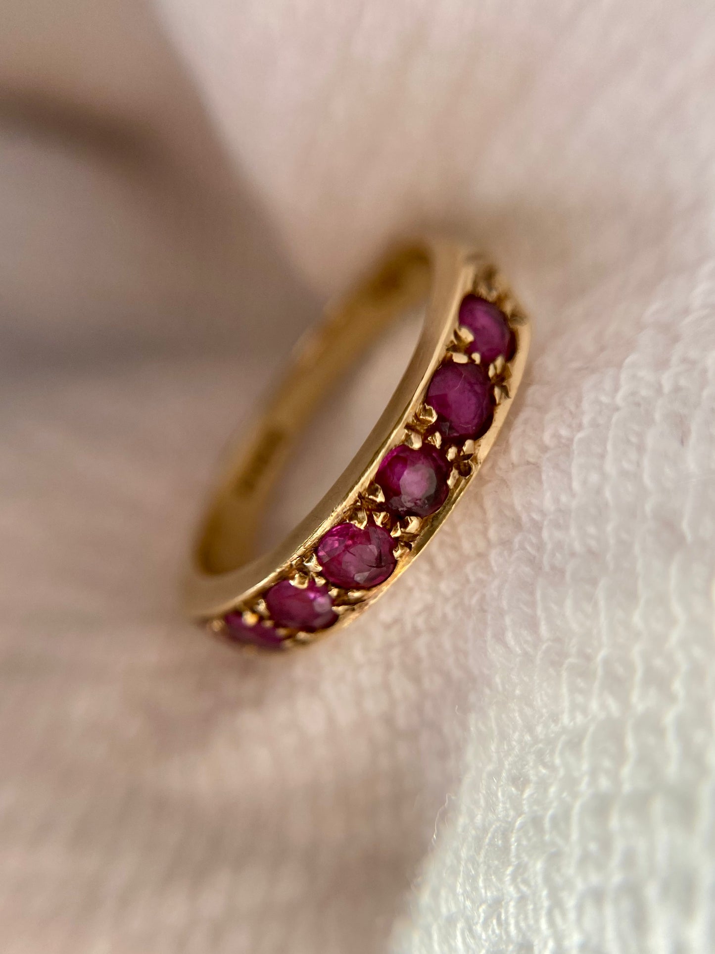 Vintage 9ct Gold Ruby Half Eternity Ring