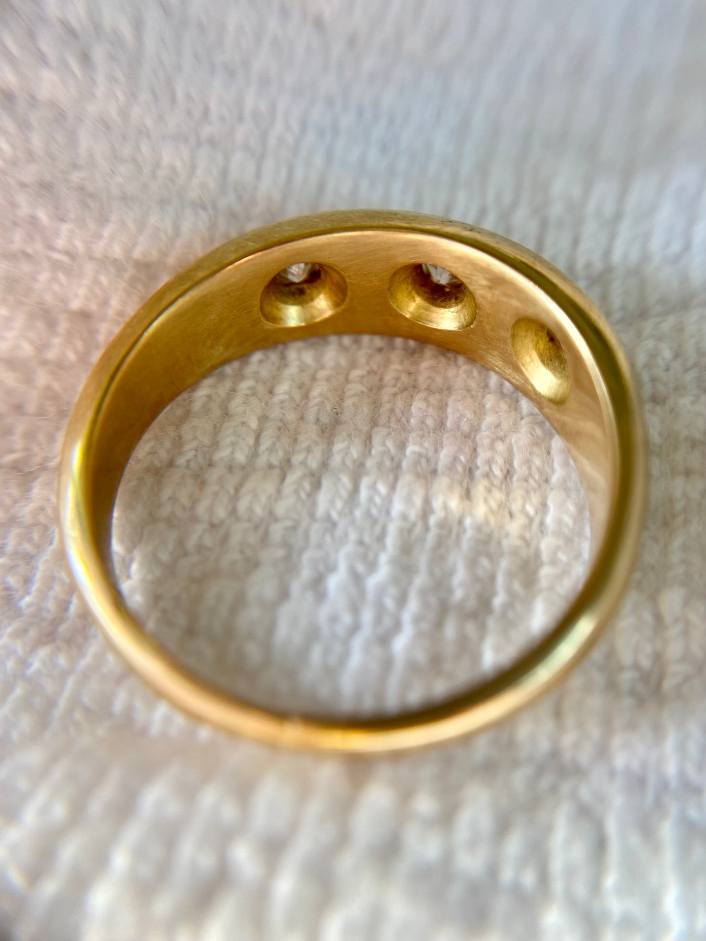 Antique 18ct Gold Diamond Starburst Trilogy Ring