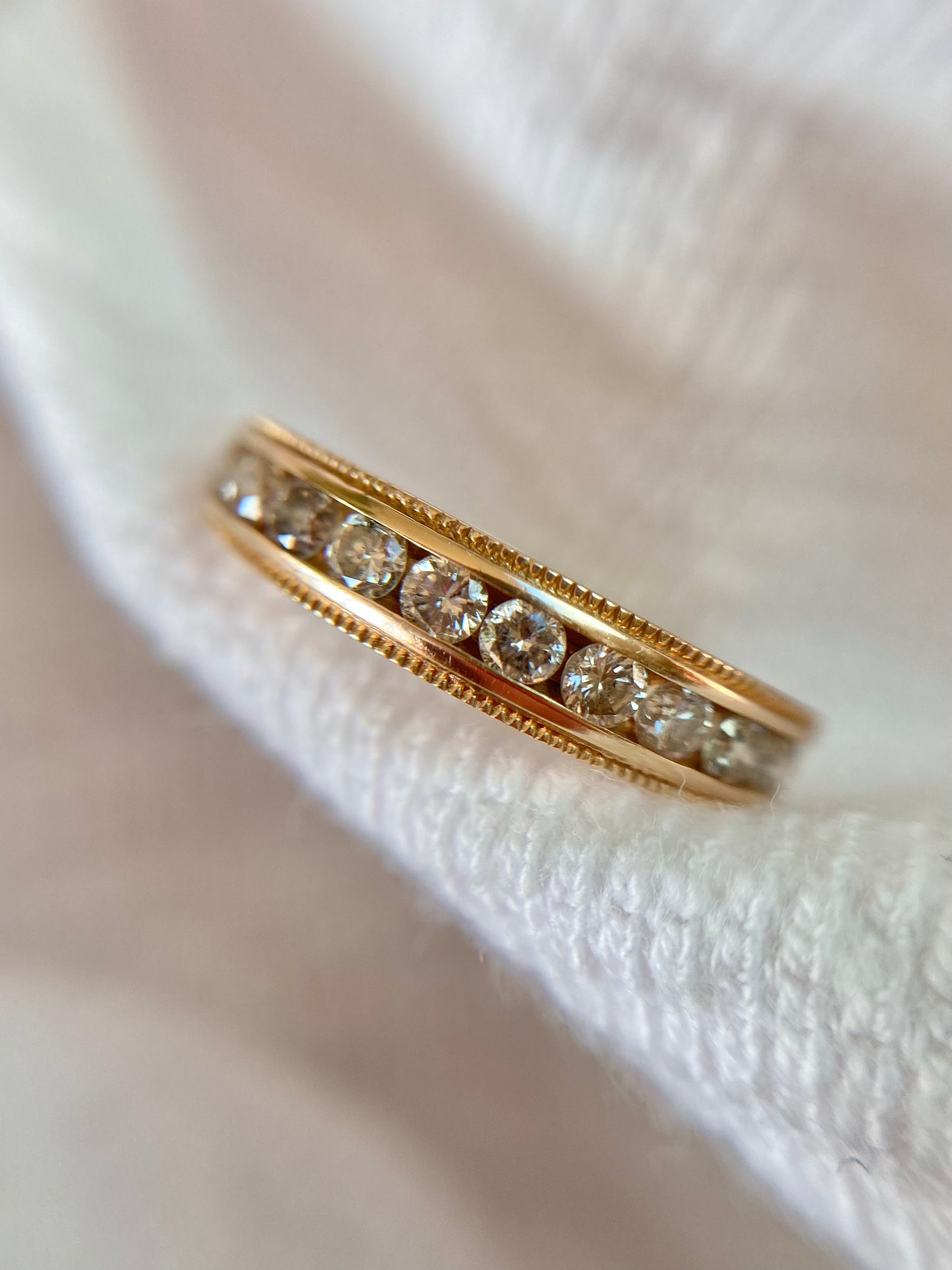 Preloved 14k Gold Diamond Half Eternity Ring