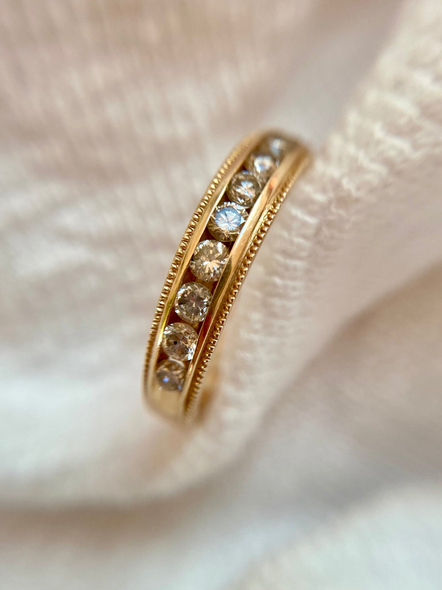 Preloved 14k Gold Diamond Half Eternity Ring