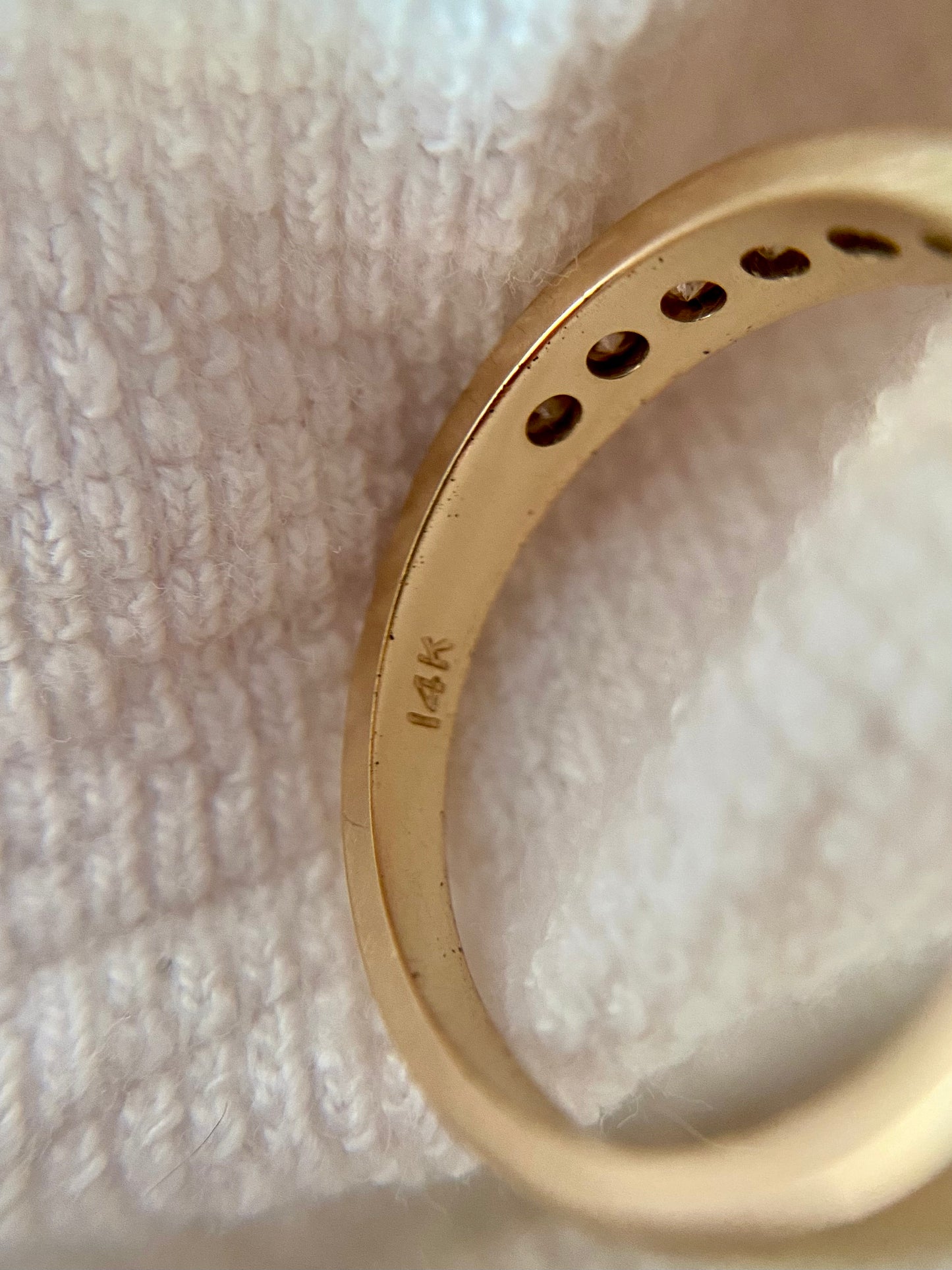 Preloved 14k Gold Diamond Half Eternity Ring