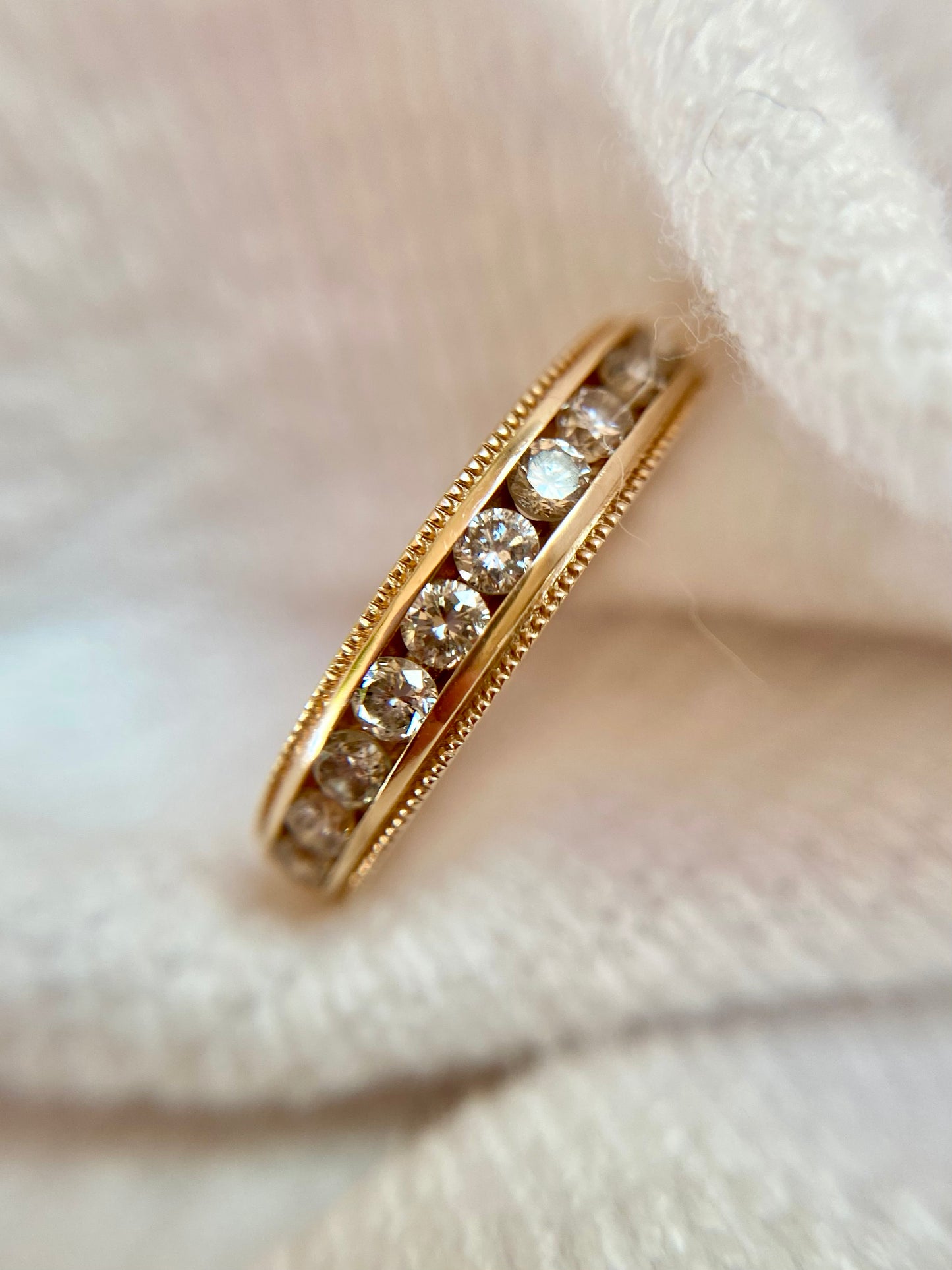 Preloved 14k Gold Diamond Half Eternity Ring