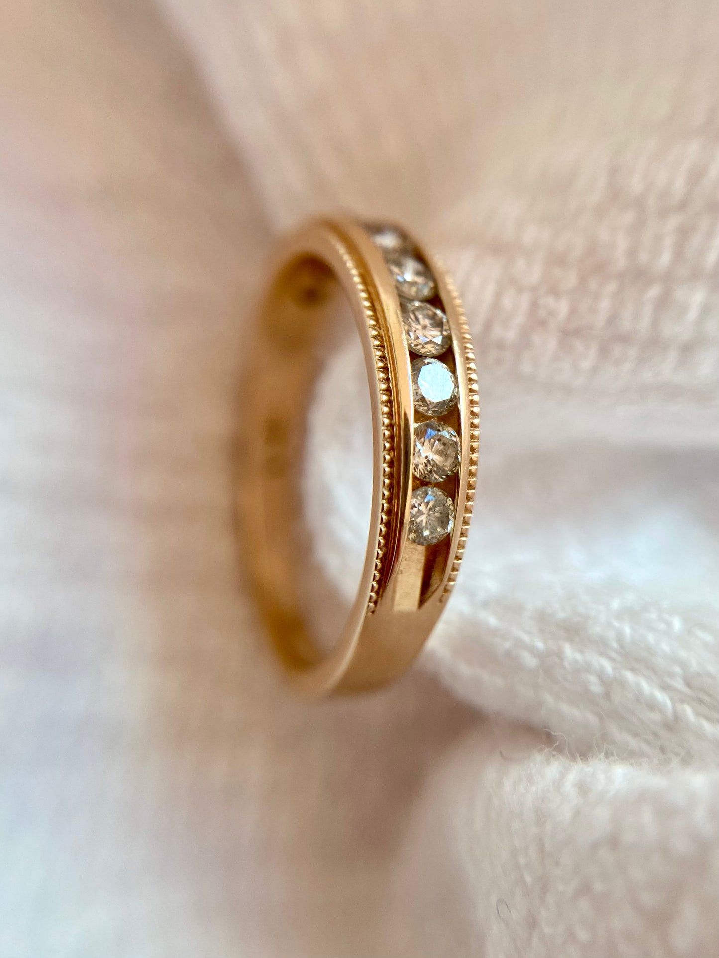 Preloved 14k Gold Diamond Half Eternity Ring
