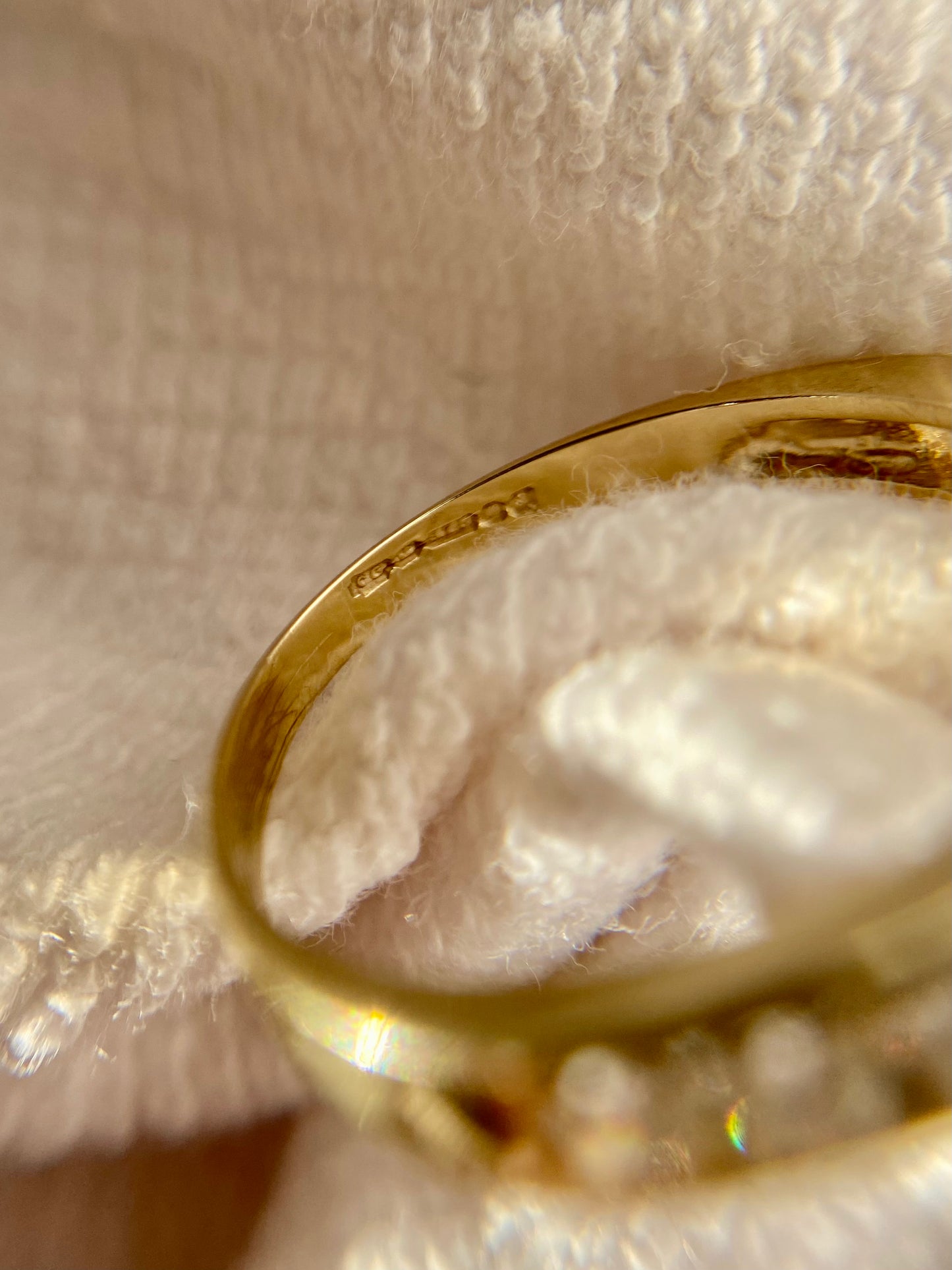 Vintage 9ct Gold CZ Half Eternity Ring