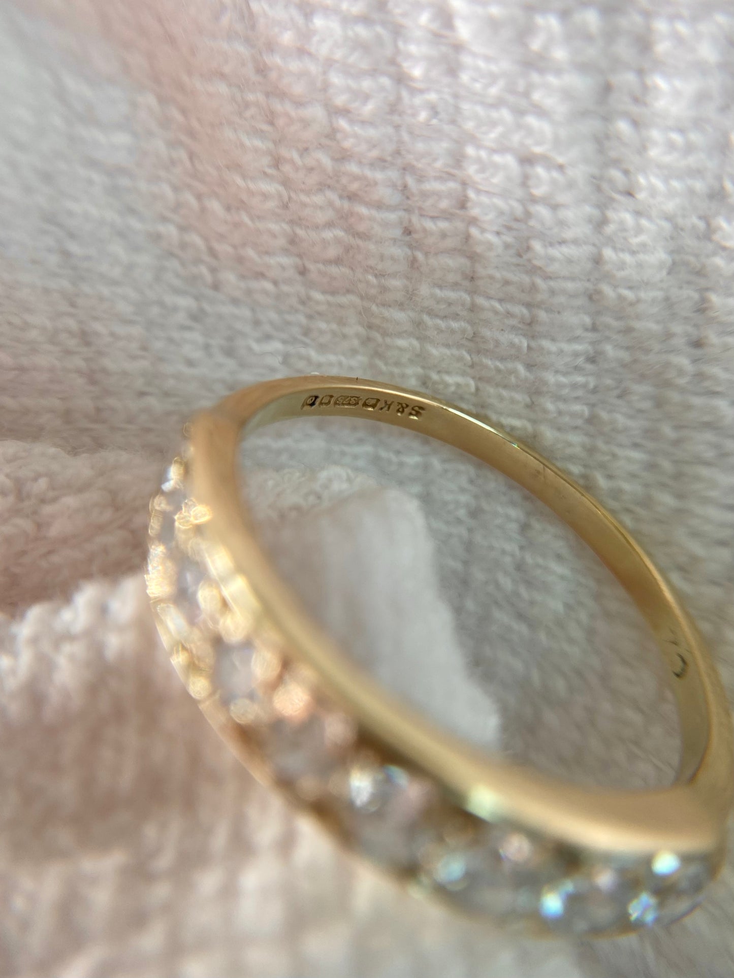Vintage 9ct Gold CZ Half Eternity Ring