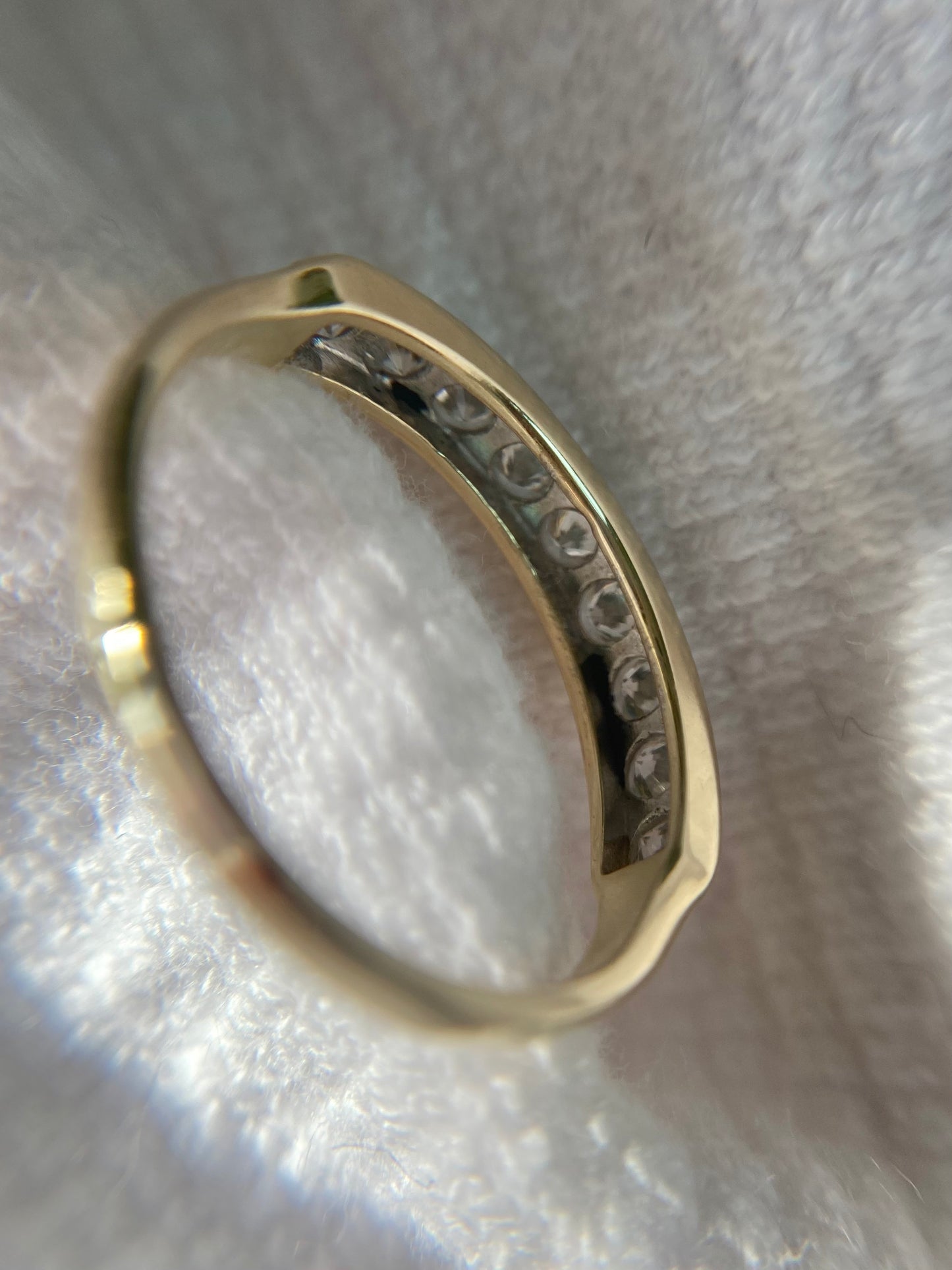 Vintage 9ct Gold CZ Half Eternity Ring
