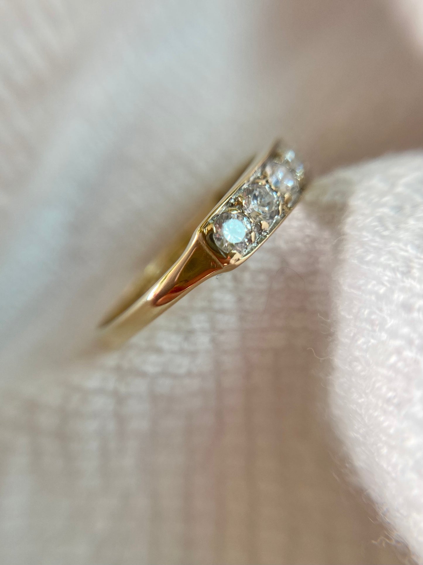 Vintage 9ct Gold CZ Half Eternity Ring
