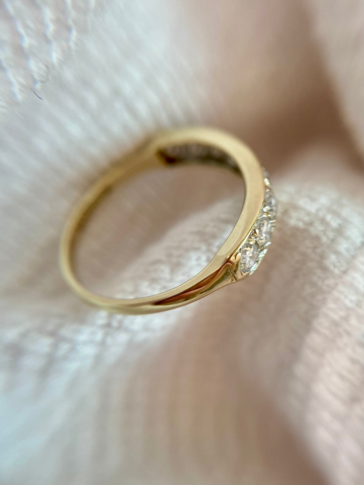 Vintage 9ct Gold CZ Half Eternity Ring