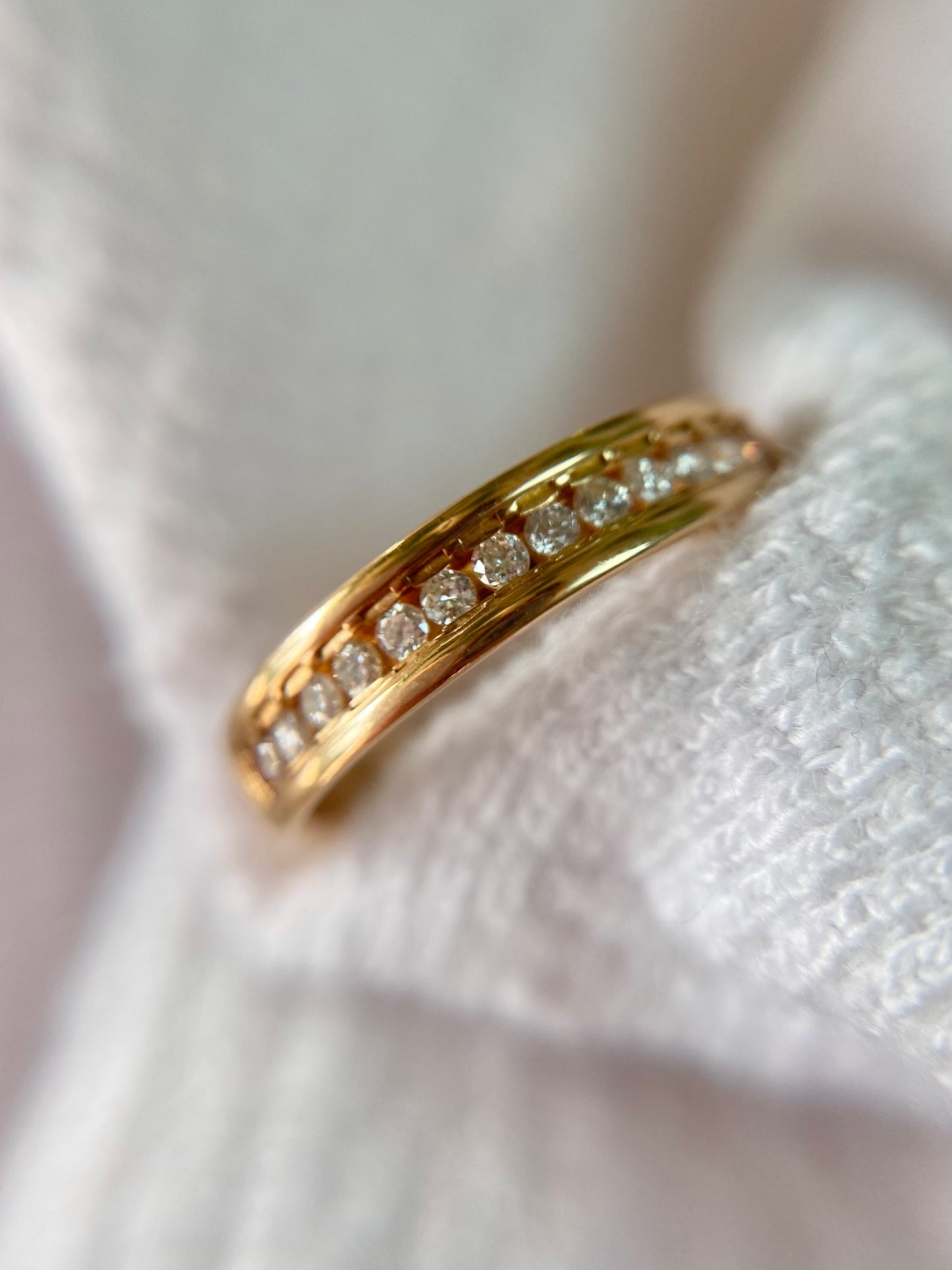 Vintage 18ct Gold Diamond Half Eternity Ring