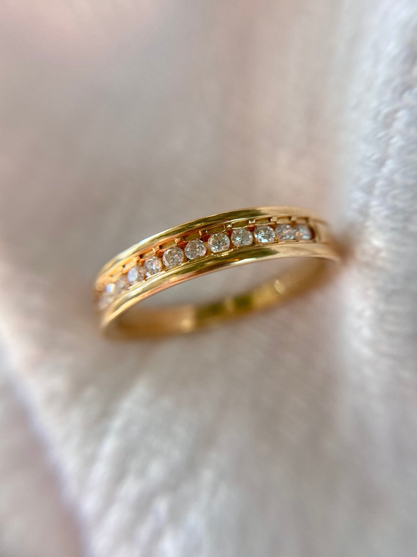 Vintage 18ct Gold Diamond Half Eternity Ring