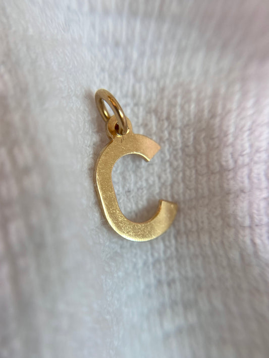 Vintage 9ct Gold Letter C Pendant