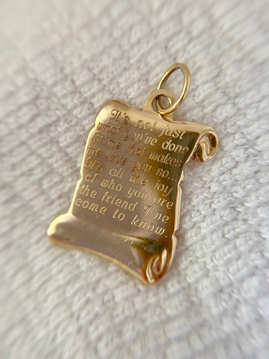 Preloved 9ct Gold Friendship Scroll Pendant