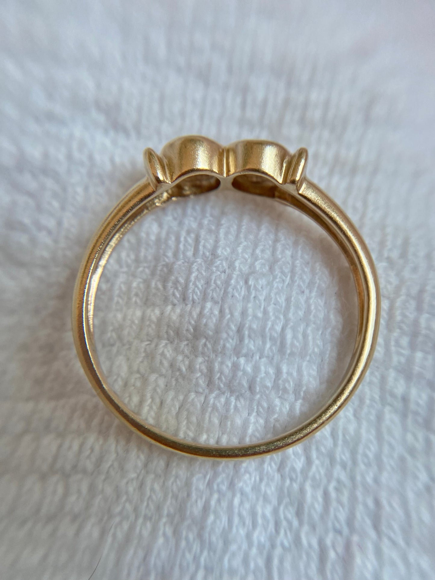 Vintage 9ct Gold Bezel Set Double Opal Ring